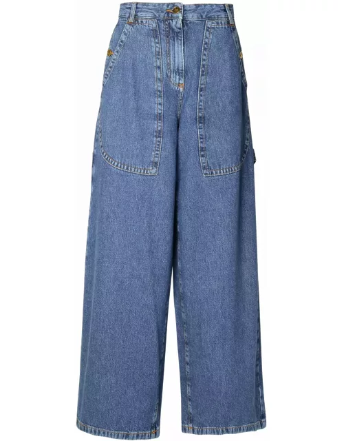 Etro Blue Cotton Cargo Jean