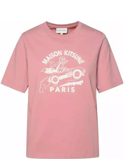 Maison Kitsuné Pink Cotton T-shirt
