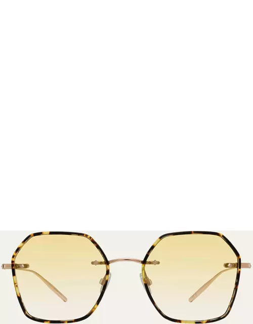 Rhonda Tortoise Titanium & Acetate Square Sunglasse
