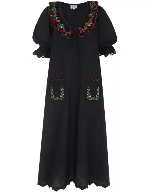 PINK CITY PRINTS Ava Linen Dress - Folk Noir