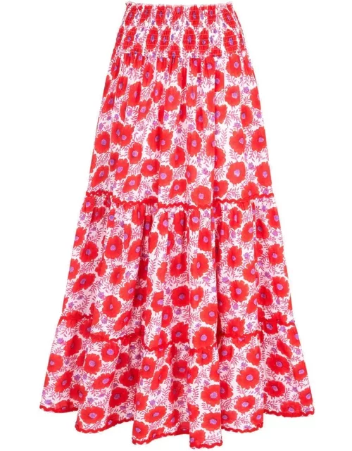 PINK CITY PRINTS Lottie Maxi Skirt - Geranium Poppy