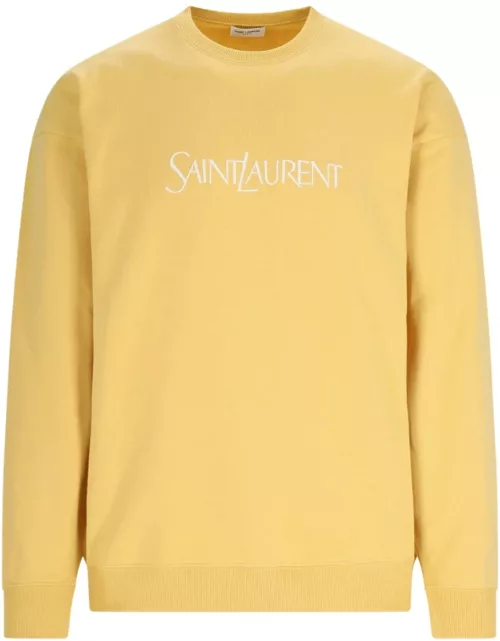 Saint Laurent Logo Crew Neck Sweatshirt