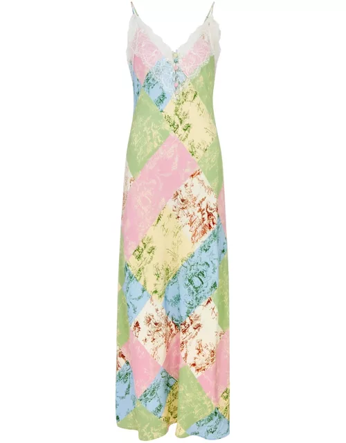 Kitri Daphne Patchwork Printed Maxi Dress - Pastel - 10 (UK10 / S)