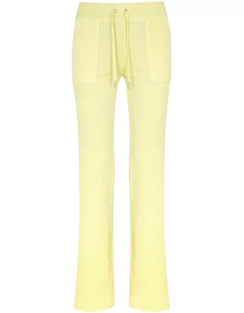 Juicy Couture Del Ray Logo Velour Sweatpants - Yellow - M (UK12 / M)