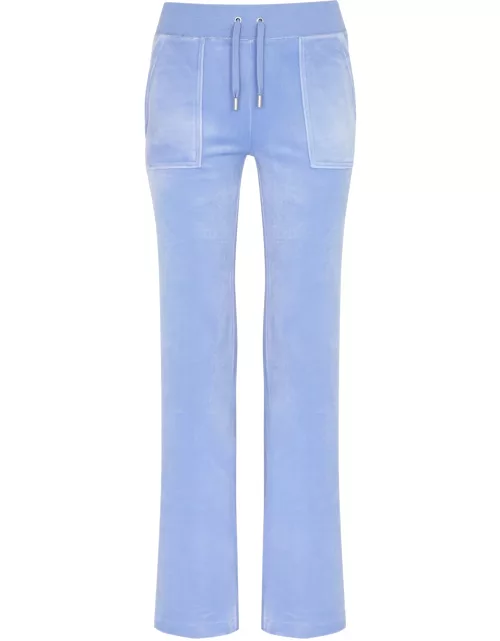 Juicy Couture Del Ray Logo Velour Sweatpants - Mid Blu - L (UK14 / L)