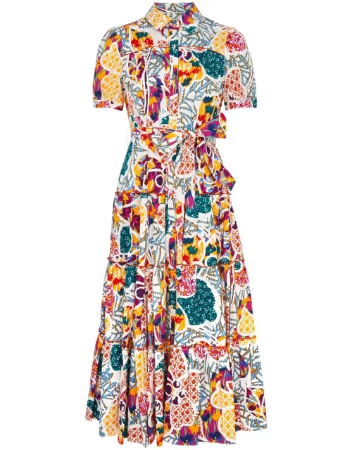 Diane Von Furstenberg Queena Printed Cotton-blend Shirt Dress - Multicoloured - L (UK14 / L)