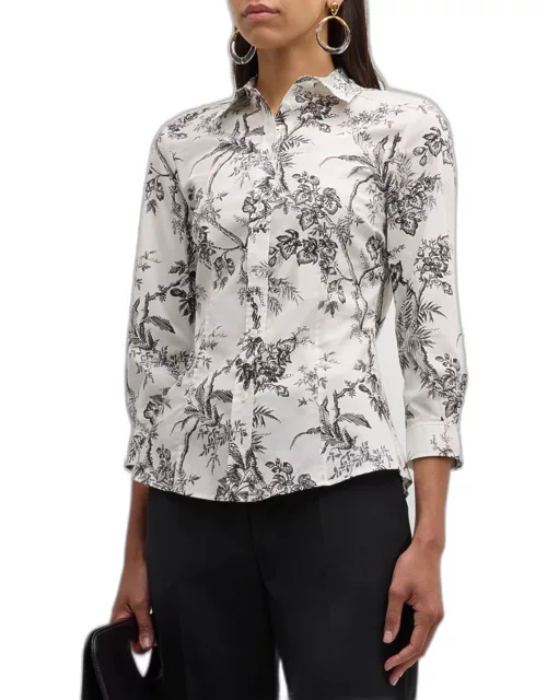Toile-Print Fitted Classic Shirt