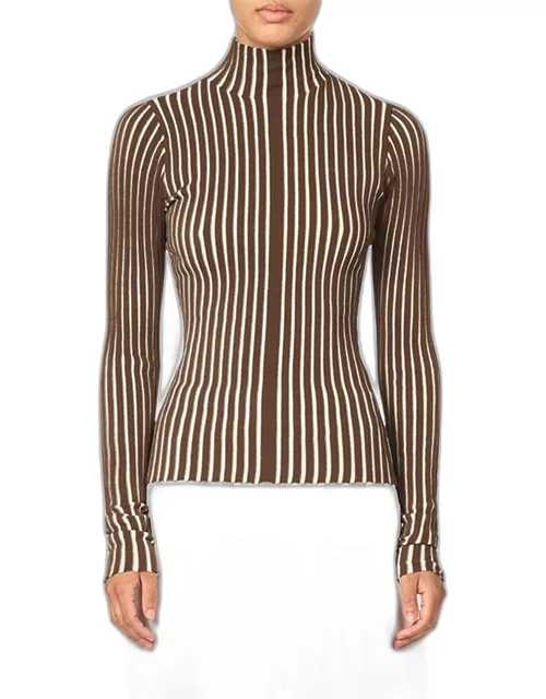 The Ridley Stripe High-Neck Top