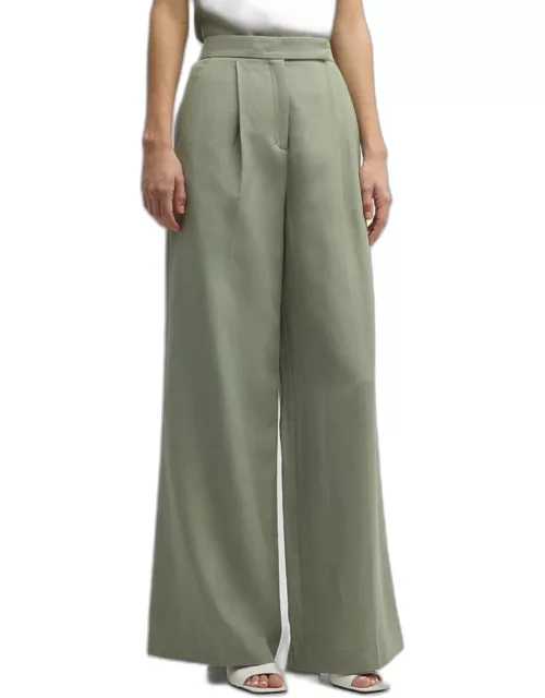 Summer Cruise High-Rise Pleated Wide-Leg Pant