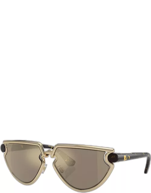 Mirrored Metal & Plastic Cat-Eye Sunglasse