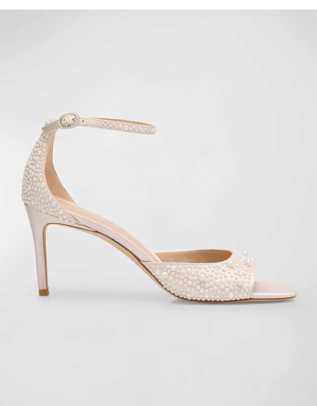 Bliss Pearly Satin Ankle-Strap Sandal