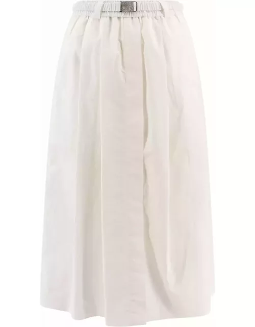 Brunello Cucinelli Cotton Blend Midi Skirt