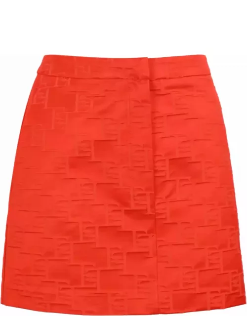 Elisabetta Franchi Satin Skirt With Logo