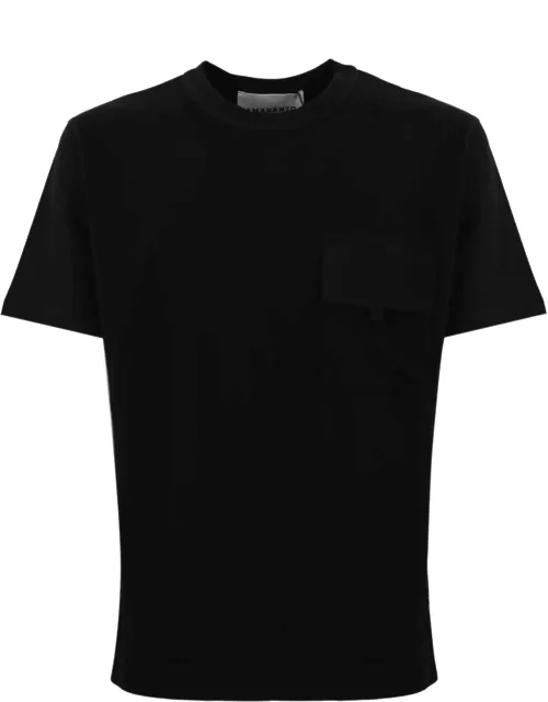 Amaranto Black Cotton T-shirt