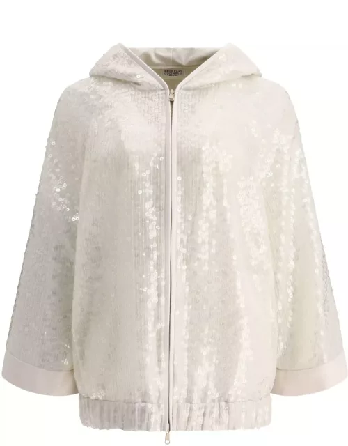 Brunello Cucinelli Dazzling Embroidery Hooded Sweater