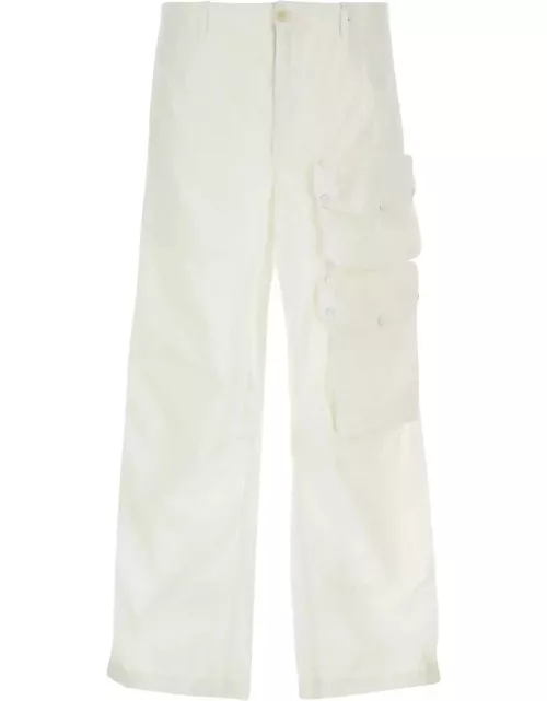 Ten C White Nylon Cargo Pant