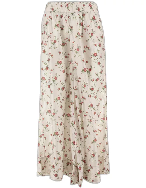 Péro Silk Pants With Floral Pattern