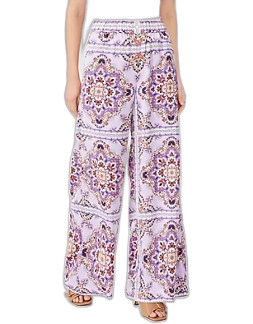 Ann Taylor The Easy Palazzo Pant in Tiled Satin