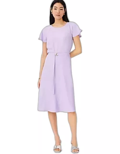 Ann Taylor Belted Flare Midi Dres