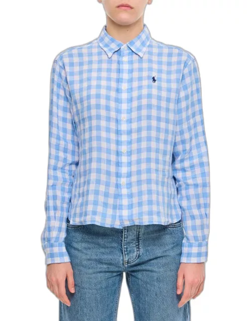 Polo Ralph Lauren Linen Crop Shirt Sky blue
