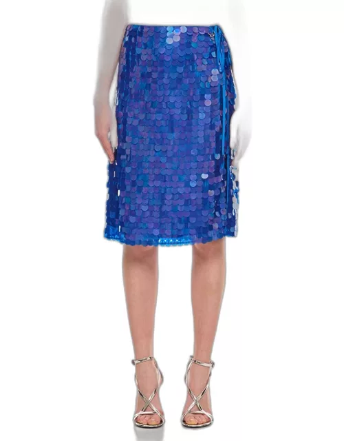 Saks Potts Marna Sequin Midi Skirt Blue