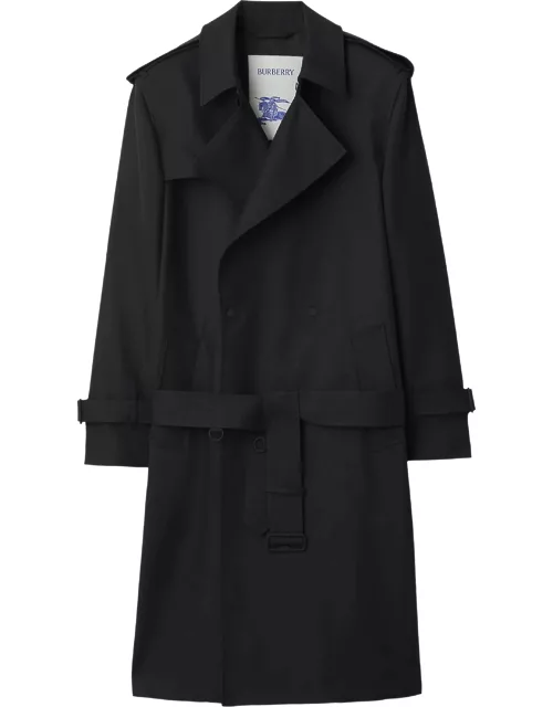 Long trench coat in silk blend