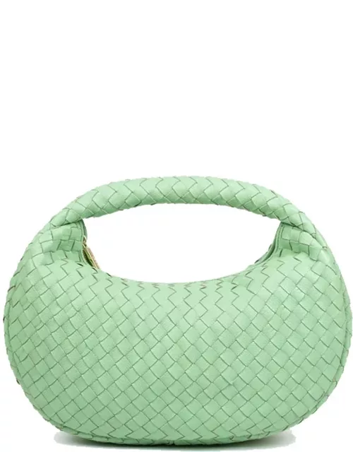 ALEO Laluna Woven Leather Shoulder Bag - Green Fig