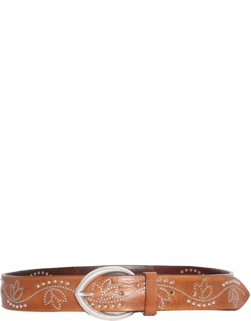 Orciani Leather Belt With Stud
