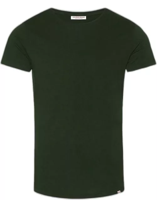 Ob-T - Tailored Fit Crew Neck Cotton T-shirt In Amazonian Green