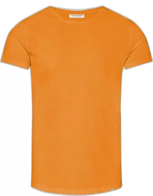 Ob-T - Tailored Fit Crew Neck Cotton T-shirt In Ember