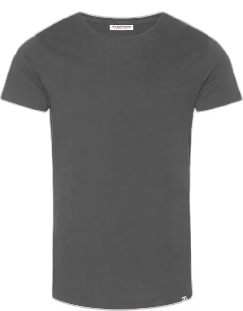 Ob-T - Tailored Fit Crew Neck Cotton T-shirt In Storm Grey