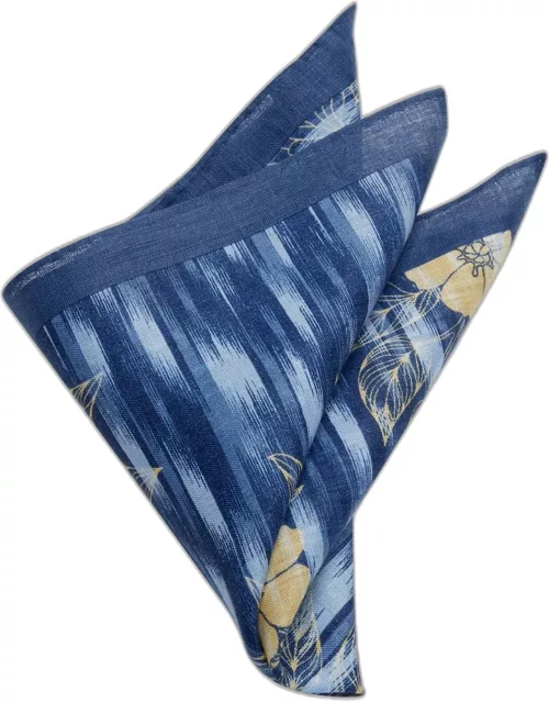 JoS. A. Bank Men's Abstract Floral Pocket Square, Blue, One