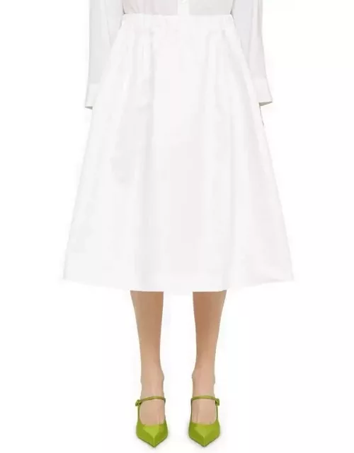 White cotton wide skirt