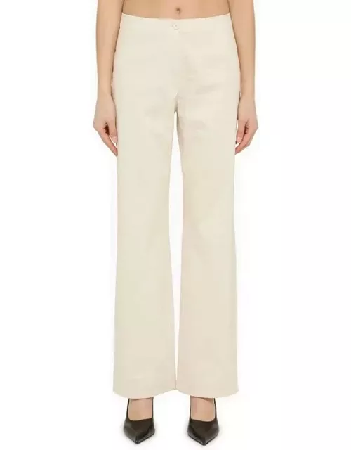 Regular white cotton trouser