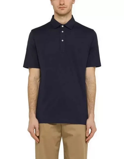 Blue short-sleeved polo shirt