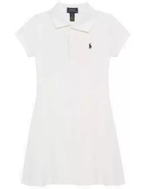 White cotton dress with logo