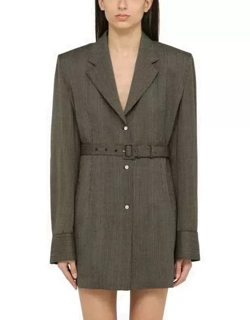 Smoke grey single-breasted jacket in woo