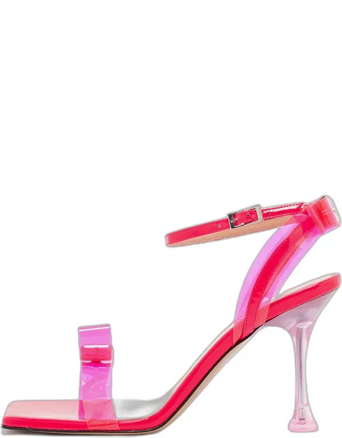 Mach & Mach Pink PVC and Patent French Bow Sandal