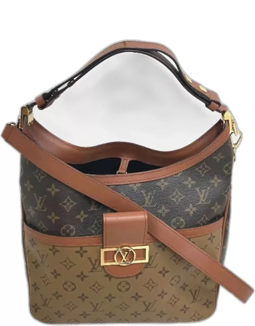 Louis Vuitton Monogram Reverse Hobo Dauphine MM Shoulder Bag