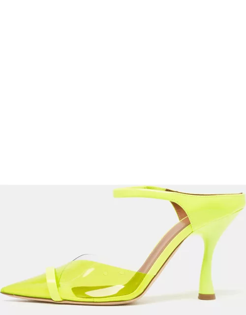Malone Souliers Neon Yellow Patent and PVC Iona Mule