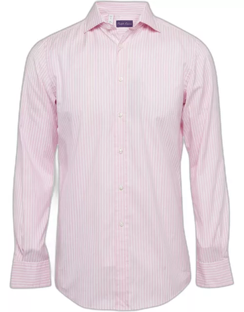 Ralph Lauren Purple Label Pink Striped Cotton Shirt