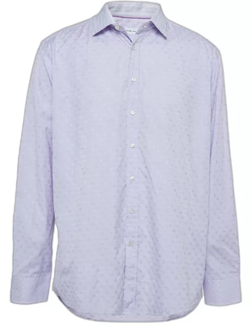 Etro Purple Paisley Patterned Cotton Shirt