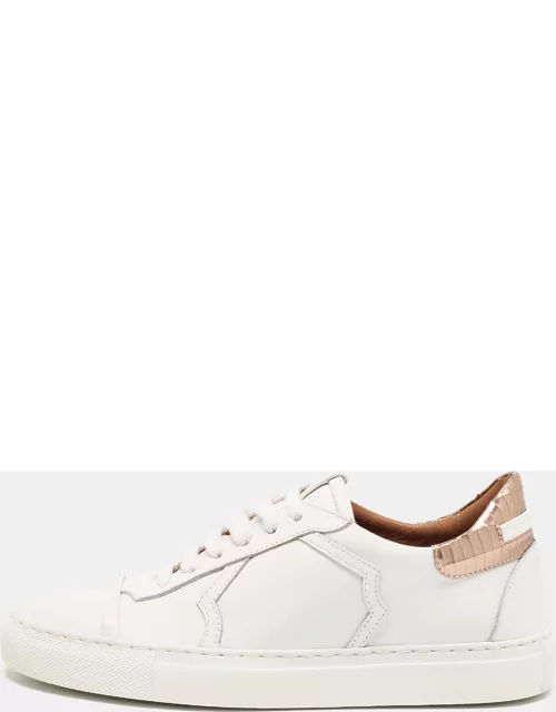 Malone Souliers White/Rose Gold Leather Musa Sneaker