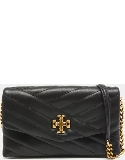Tory Burch Black Quilted Leather Kira Clutch Bag