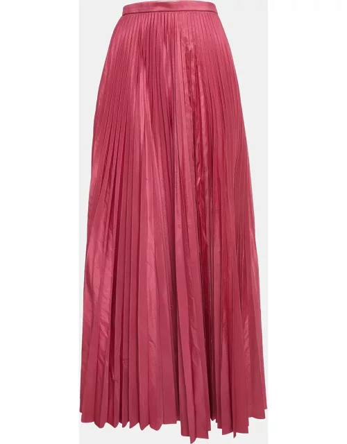 Dior Rose Pink Silk Plisse Midi Skirt
