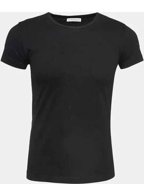 Moncler Black Cotton Short Sleeve T-Shirt