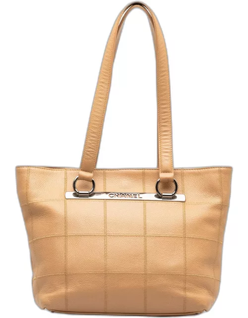 Chanel Beige/Brown Choco Bar Tote Bag