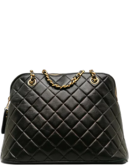 Chanel Black Quilted Lambskin Dome Shoulder Bag