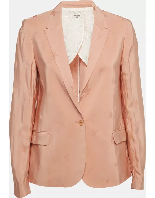 Zadig & Voltaire Pink Star Jacquard Single-Breasted Blazer