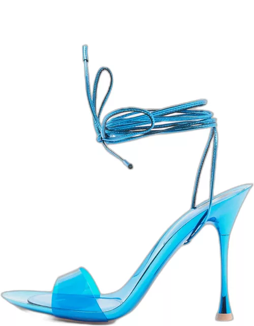 Gianvito Rossi Blue PVC and Leather Spice Sandal